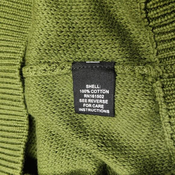 J. Peterman Aran Knit Cotton Fisherman Heritage Turtleneck Sweater Green Medium - Picture 7 of 10